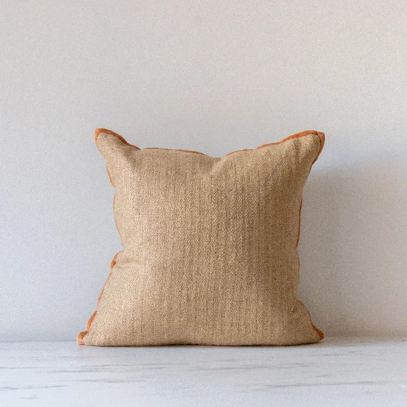 Amber Lewis x Loloi Aveline Natural/Rust Pillow Cover