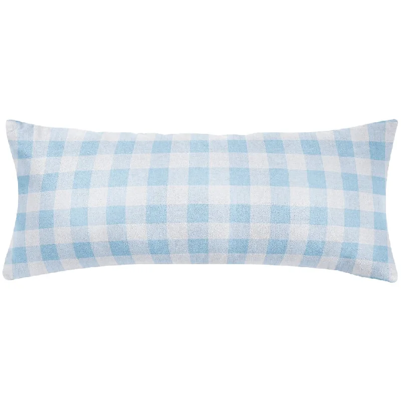 Gingham Blue 14x36 Decorative Pillow Cover