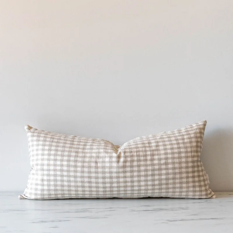 Gingham Long Lumbar Pillow Cover