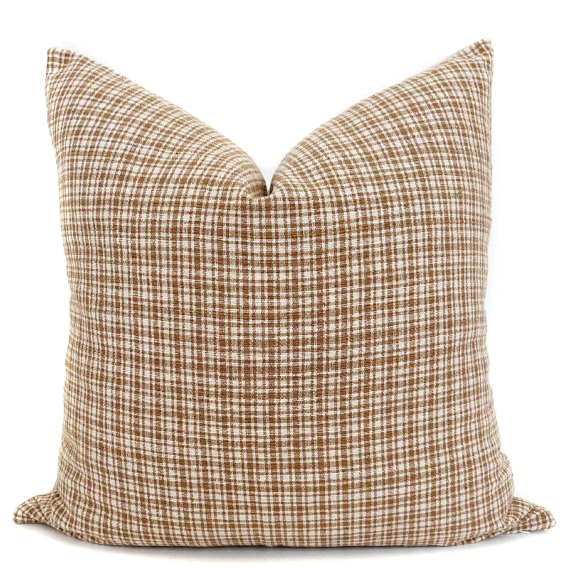 Gingham Rust Pillow Cover