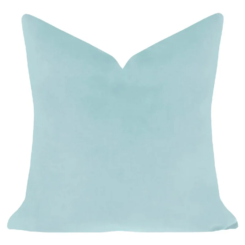 Spa Blue 22x22 Solid Velvet Pillow