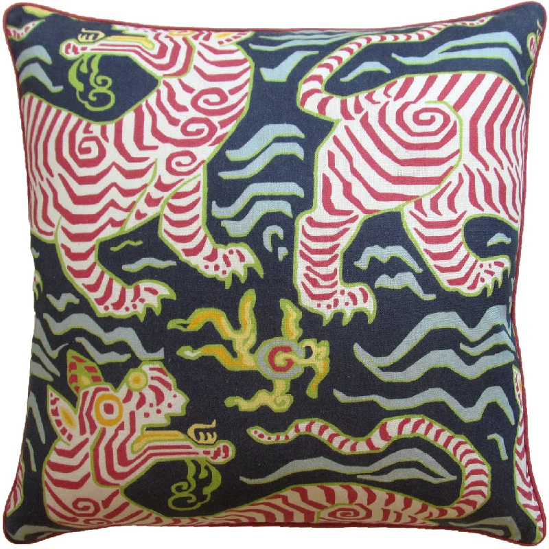 Tibet (Tiger) Pillow, Navy