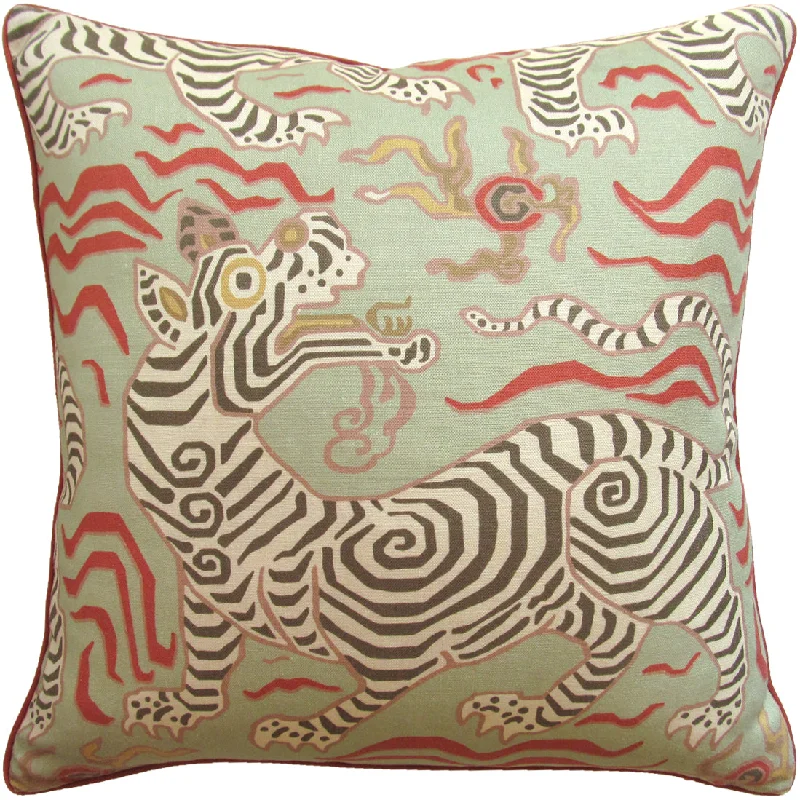 Tibet (Tiger) Pillow, Pale Green