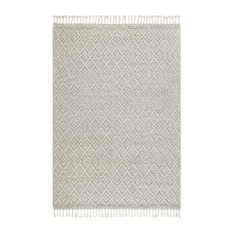 Avanti Handwoven Cream Bobble Wool Rug