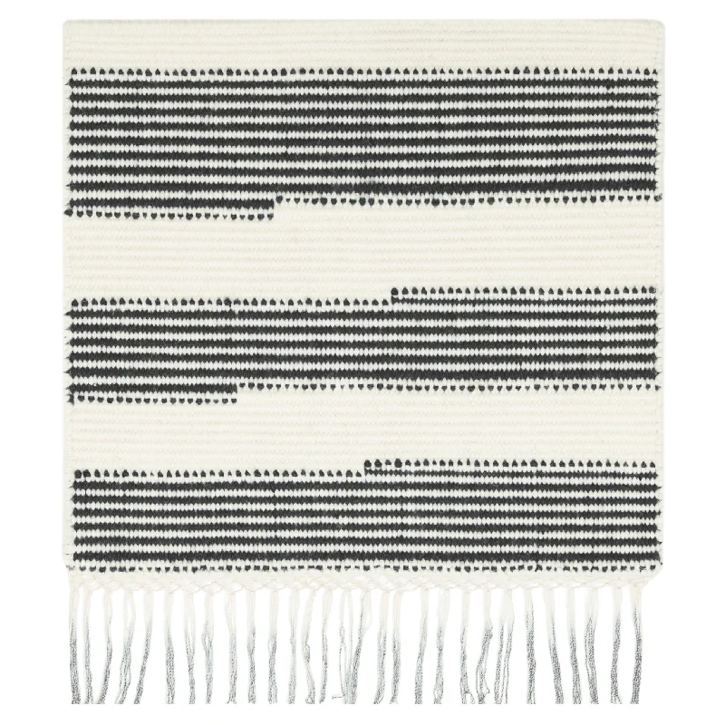 Coco Stripe 'Black & White' - 9'W x 12'L