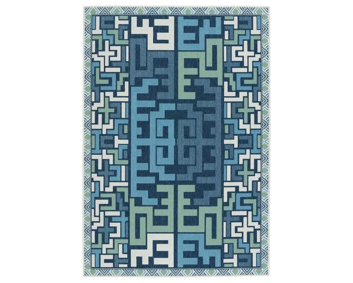 Mahaba MAH11 Blue/Green Rug