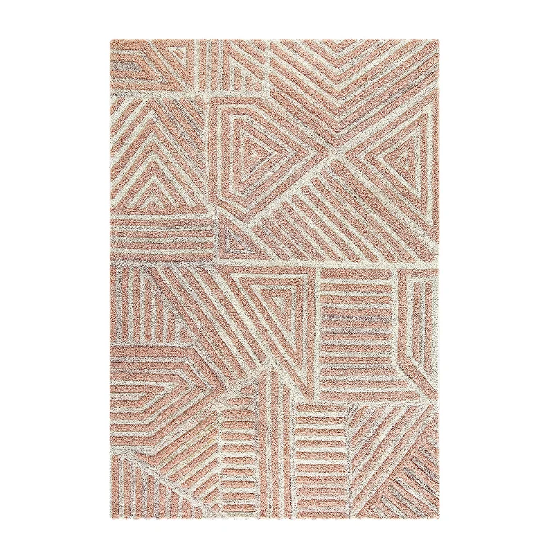 Nimbus Salmon Pink Hand Tufted New Zealand Wool Rectangular Rug