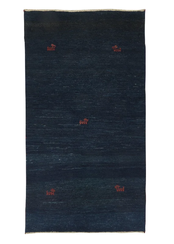 Persian Rug Gabbeh Handmade Area Runner Tribal 3'3"x6'0" (3x6) Blue Open Design #30781