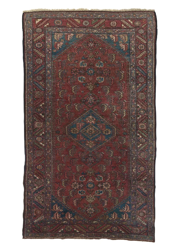 Persian Rug Malayer Handmade Area Tribal Vintage 3'4"x5'8" (3x6) Red Blue Geometric Design #34170