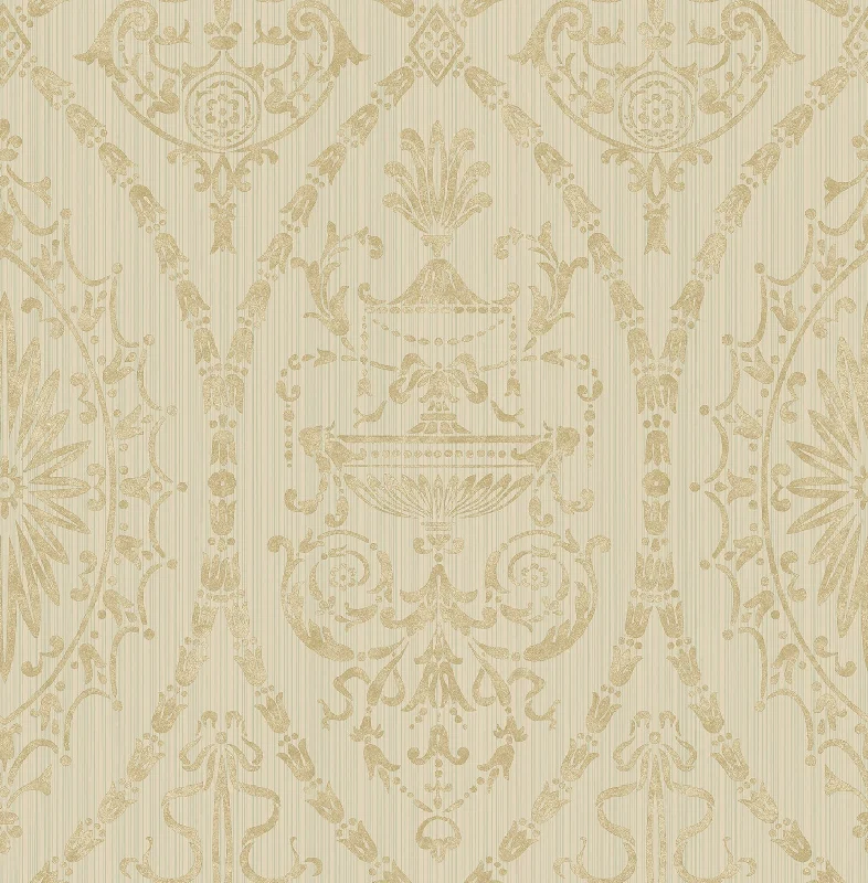 Adams Wallpaper in Gold and Sand from the Watercolor Florals Collection