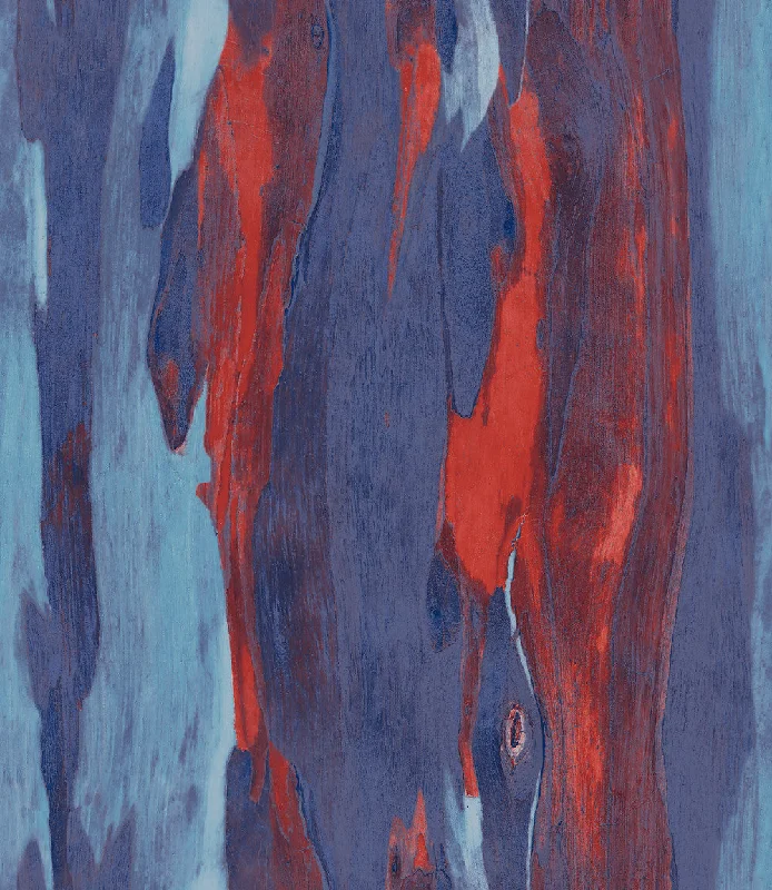 Bark Wallpaper in Red and Blue from the Aerial Collection