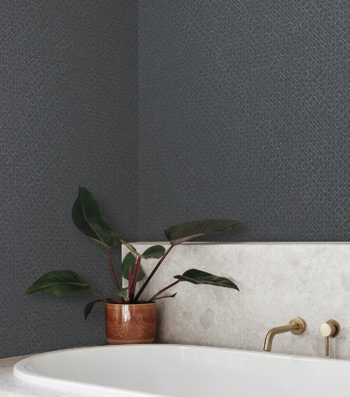 Bede Wallpaper in Black from the Artisan Digest Collection by York Wallcoverings