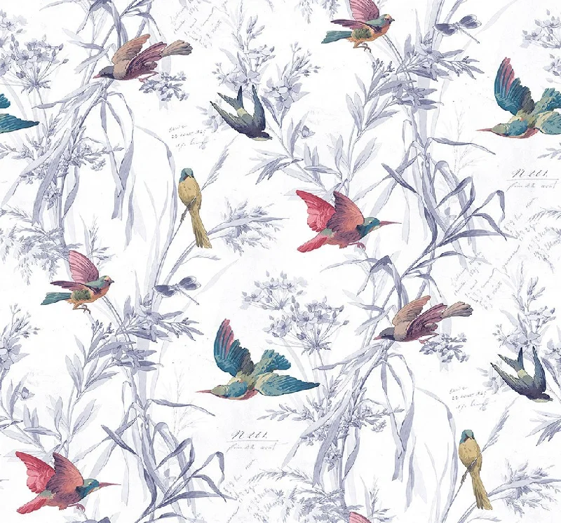 Birds Of Paradise Wallpaper in Mixed Berry from the Sanctuary Collection