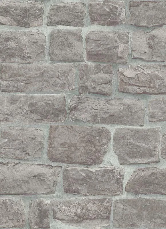 Briana Faux Brick Wallpaper in Grey design by BD Wall