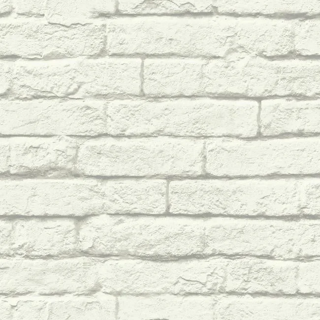 Brick-And-Mortar Wallpaper in Soft Grey from the Magnolia Home Collection