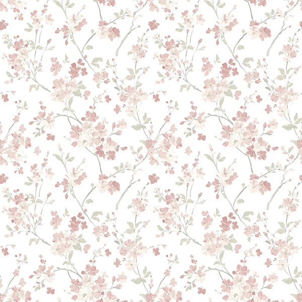 Glinda Rose Floral Trail Wallpaper from the Flora & Fauna Collection