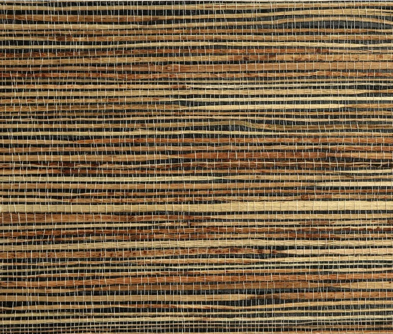 Grasscloth Wallpaper in Tan and Iron from the Elemental Collection by Burke Decor