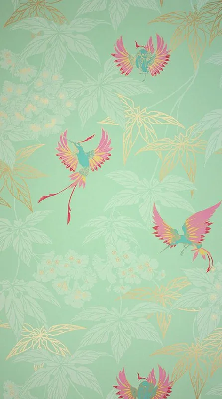 Grove Garden Wallpaper in Aqua by Osborne & Little