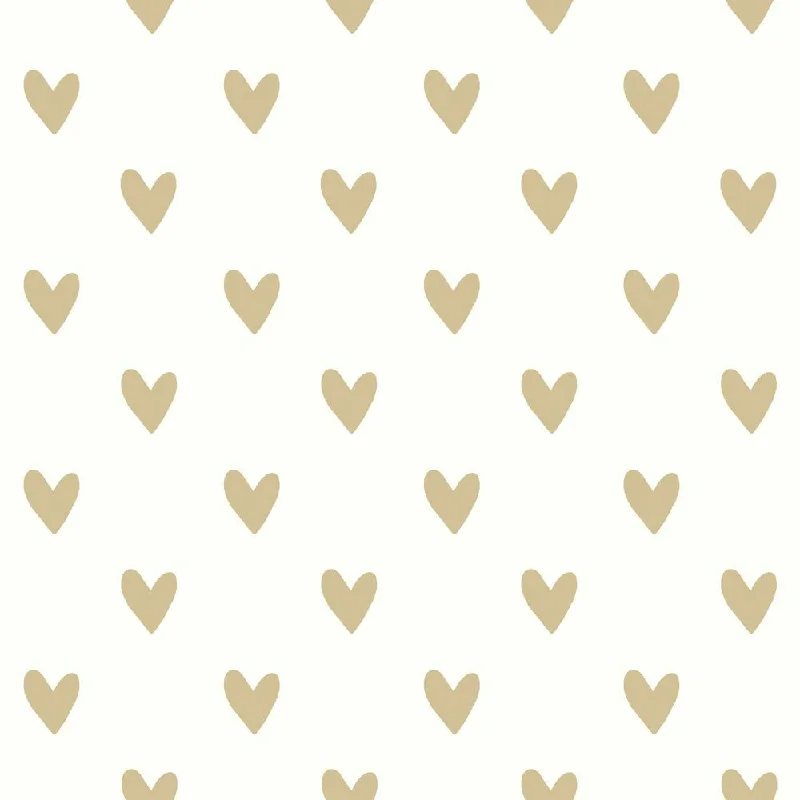 Heart Spot Peel & Stick Wallpaper in Gold