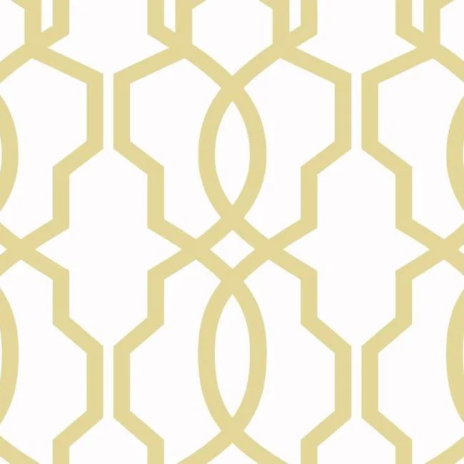 Hourglass Trellis Wallpaper in Yellow from the Geometric Resource Collection