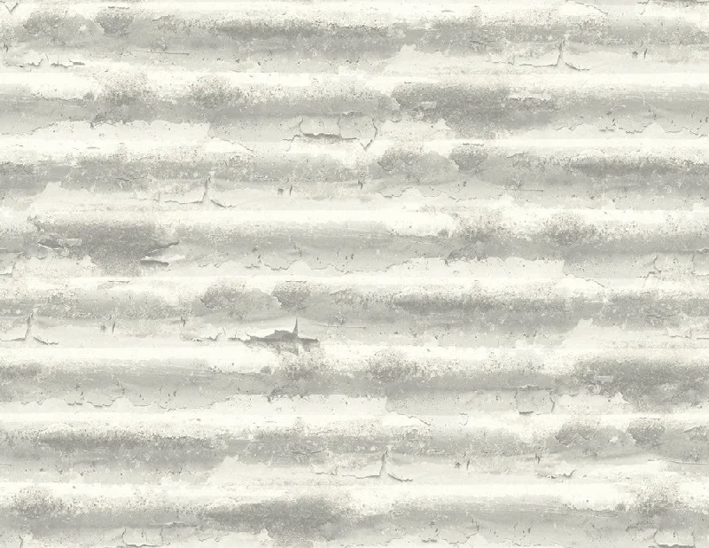 Iron Wallpaper in Grey and Ivory from the Solaris Collection