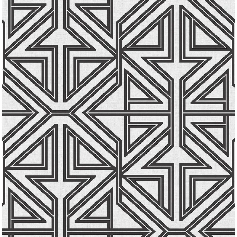 Kachel Black Geometric Wallpaper from the Scott Living II Collection