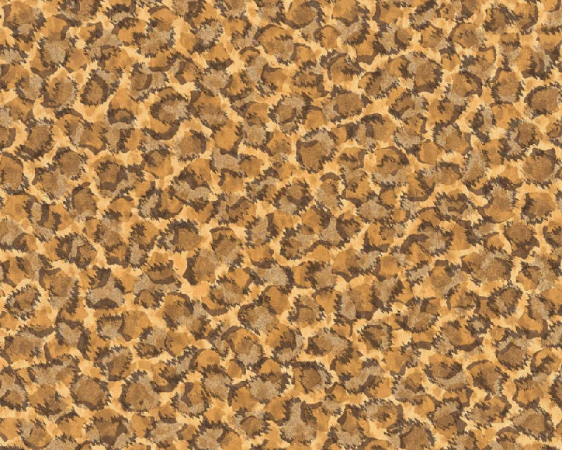 Leopard Print Textured Luxury Wallpaper in Orange/Metallic