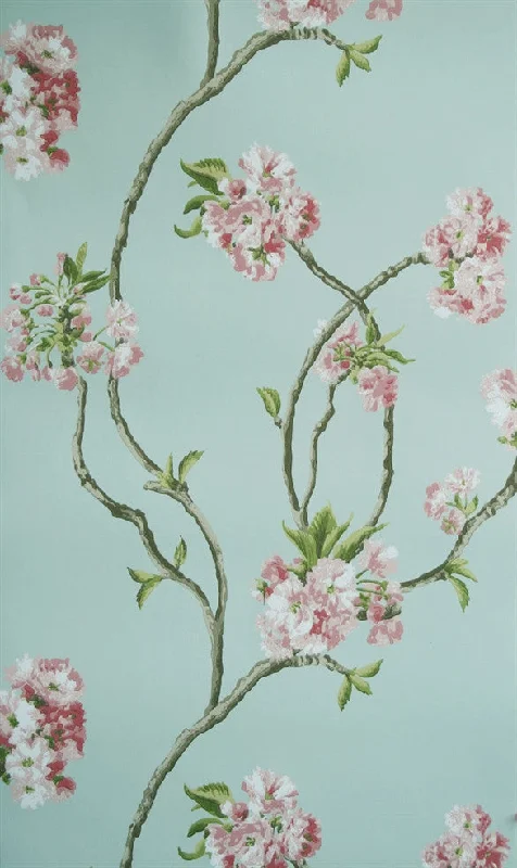 Orchard Blossom Wallpaper in Blue/Pink