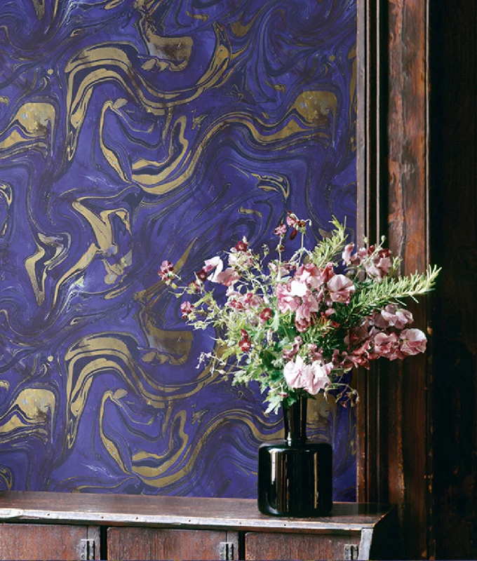 Petra Wallpaper in Purple and Bronze from the Stark Collection