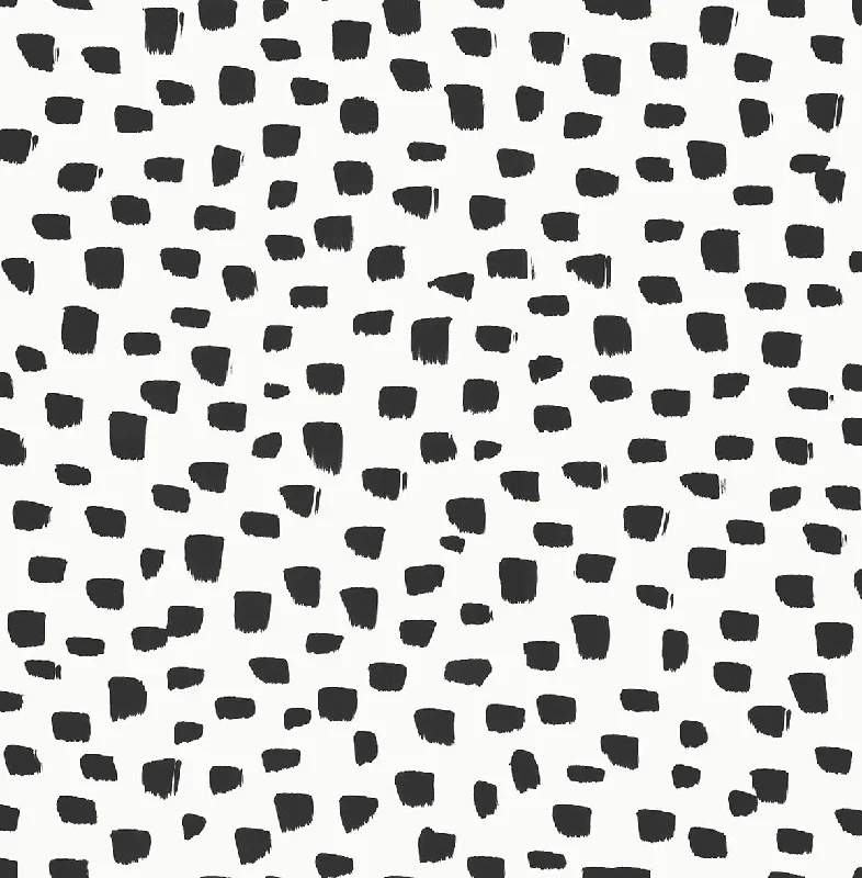 Speckled Dot Peel-and-Stick Wallpaper in Black and White