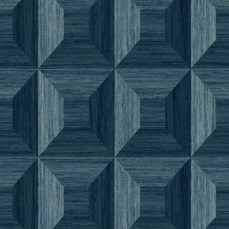 Squared Away Geometric Wallpaper in Blue from the More Textures Collection