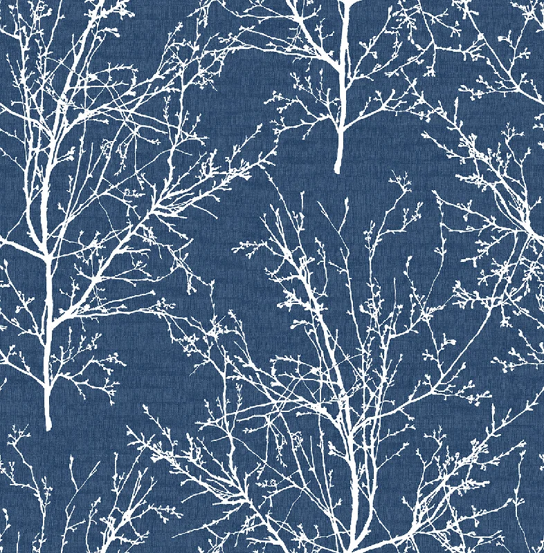 Tree Branches Peel-and-Stick Wallpaper in Coastal Blue