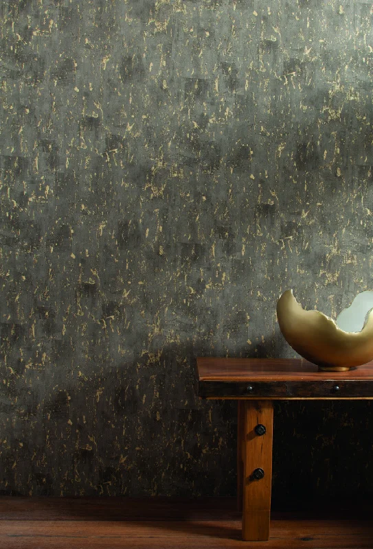 Workroom Wallpaper in Greys and Gold from the Industrial Interiors II Collection