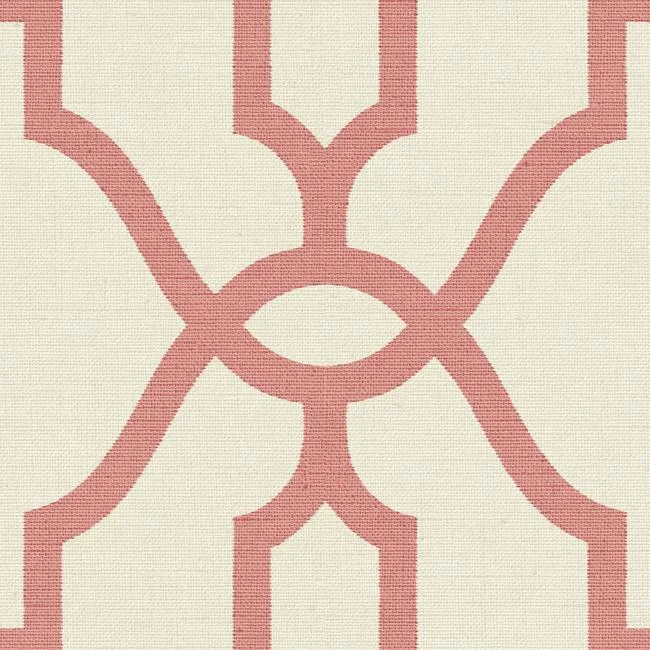 Woven Trellis Wallpaper in Pompian Red from Magnolia Home Vol. 2