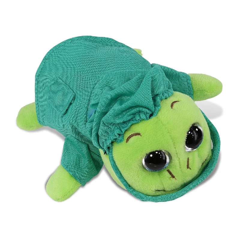 DolliBu Blue Shell Sea Turtle Big Eye Doctor Plush with Scrub Uniform - 6 inches