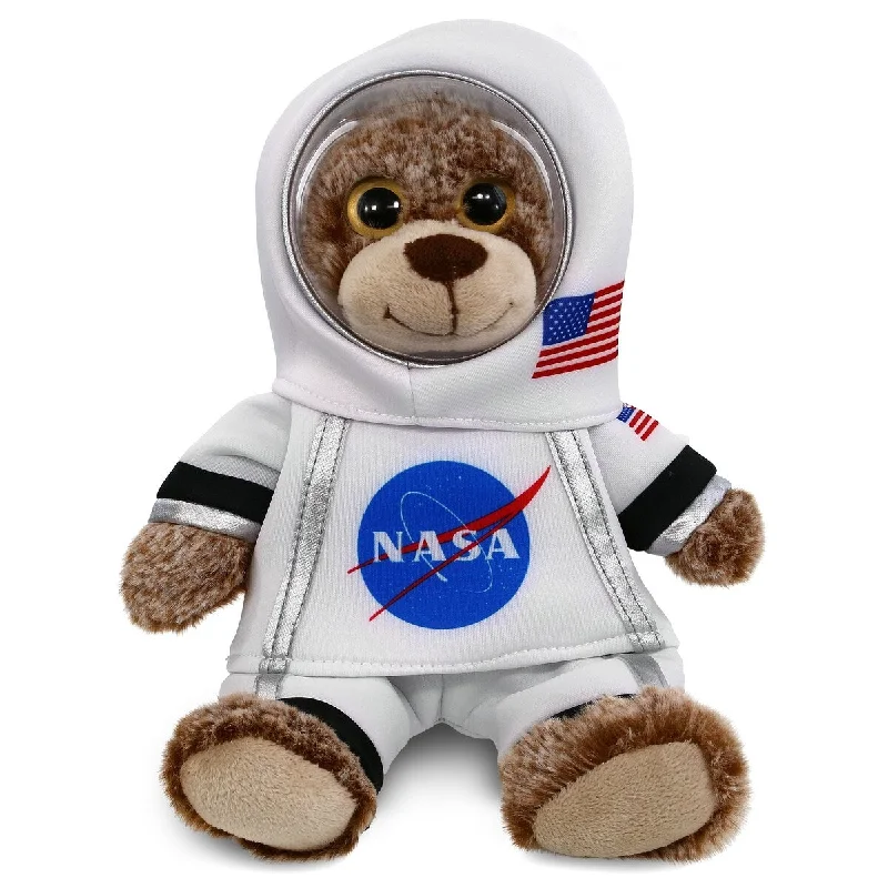 DolliBu Brown Bear Astronaut Plush Toy with Space Helmet and NASA Suit - 9 inches