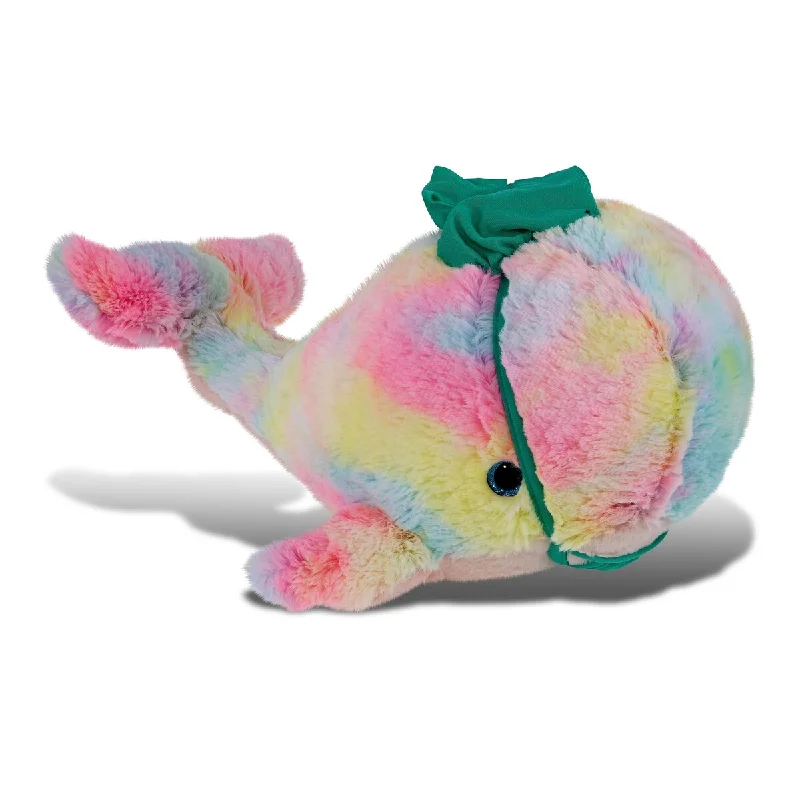 DolliBu Extra Large Rainbow Whale Doctor Plush w/ Scrub Uniform & Cap - 15 inches