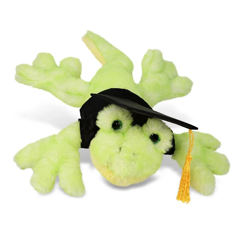 DolliBu Gecko Graduation Plush Toy with Gown and Cap with Tassel - 13.5 inches