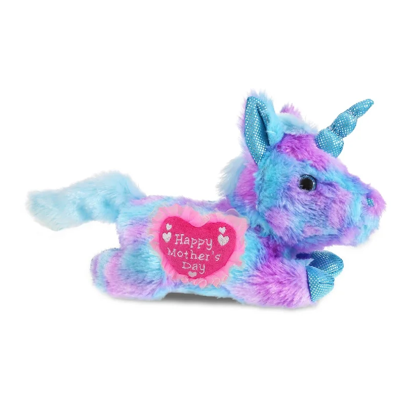 DolliBu Happy Mother’s Day Cotton Candy Plush Friday Blue Unicorn - 10.5 inches