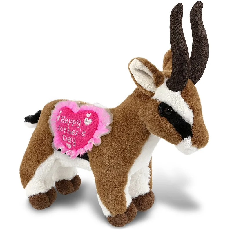 DolliBu Happy Mother’s Day Super Soft Plush Antelope With Pink Heart - 10 inches