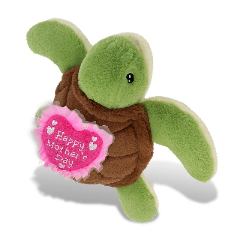 DolliBu Happy Mother’s Day Super Soft Plush Sea Turtle With Pink Heart - 12 inches