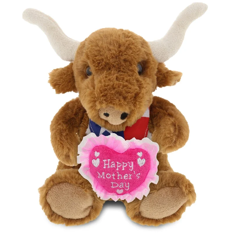 DolliBu Happy Mother's Day Super Soft Plush Texas Longhorn - 9 inches