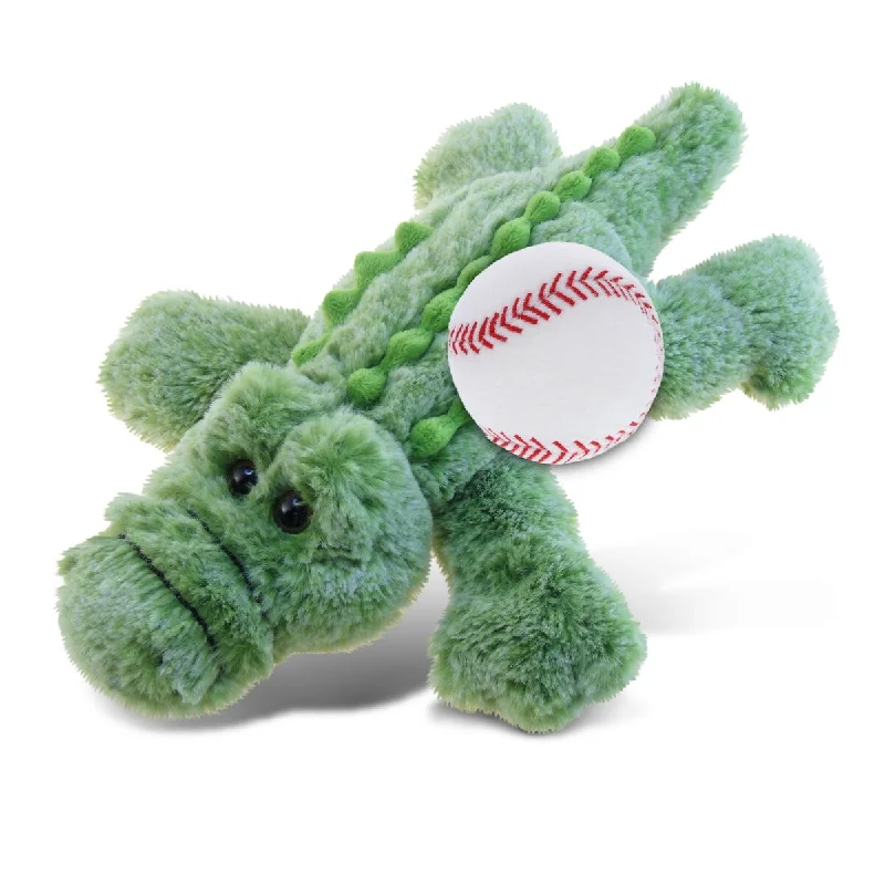 DolliBu Huggable Alligator Small Stuffed Animal with Baseball Plush - 12 inches