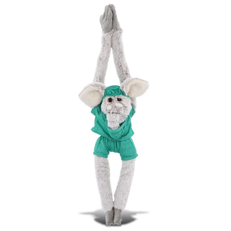 DolliBu Long Arms Elephant Doctor Plush with Cute Scrub Uniform & Cap - 21 inches