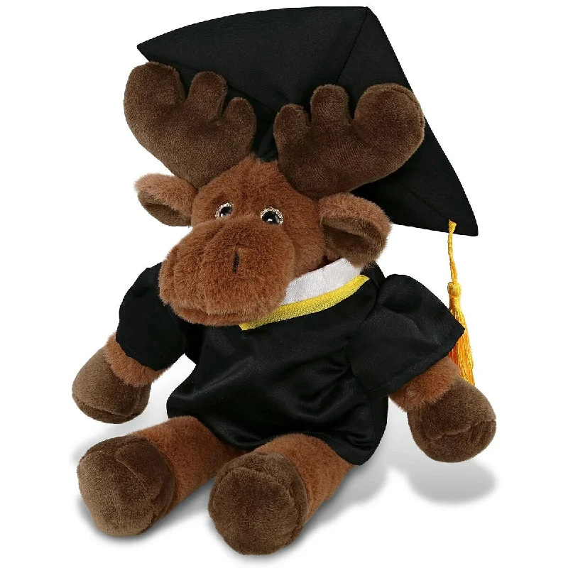 DolliBu Long Leg Moose Graduation Plush with Gown and Cap with Tassel - 10.5 inches