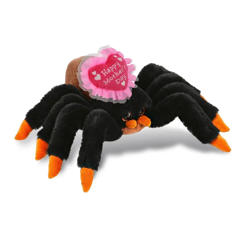 DolliBu Mother’s Day Soft Plush Wild Tarantula Spider with Pink Heart - 7 inches