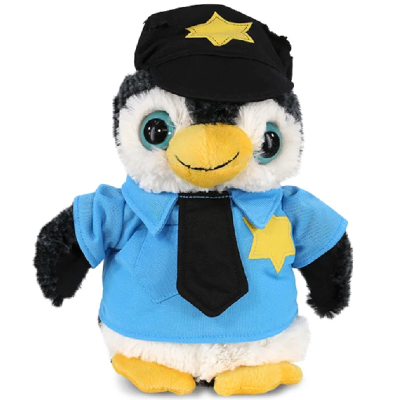 Dollibu Penguin Police Officer Plush Toy with Cute Cop Uniform and Cap - 8 inches