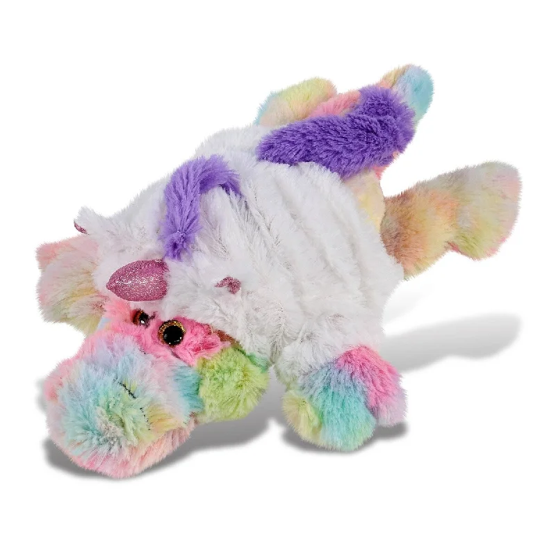 DolliBu Rainbow Alligator Unicorn Plush Toy with Unicorn Outfit - 12 inches