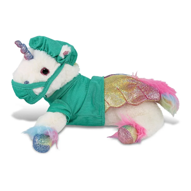 DolliBu Royal Flying Unicorn Doctor Plush with Scrub Uniform and Cap - 12.5 inches