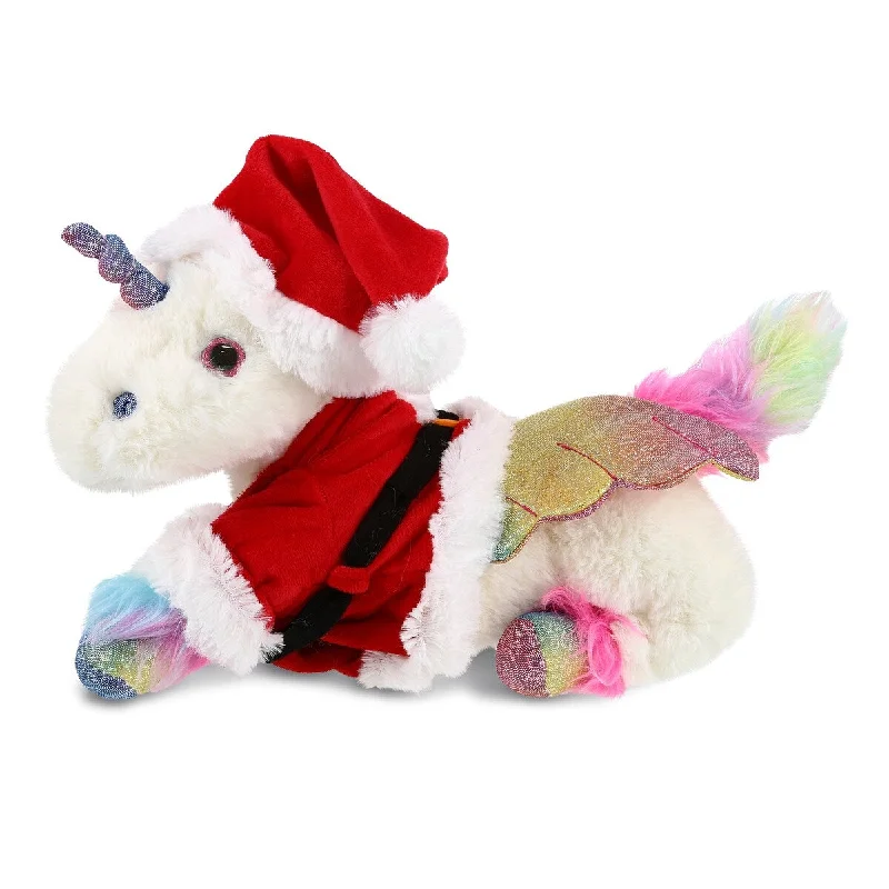 DolliBu Santa Royal Flying Unicorn Stuffed Animal with Santa Outfit - 16 inches